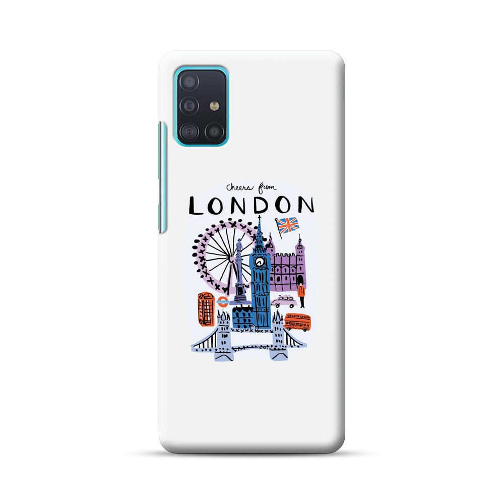 London Iconic Landmarks Illustration Samsung Galaxy A51 (4G) Hard Case