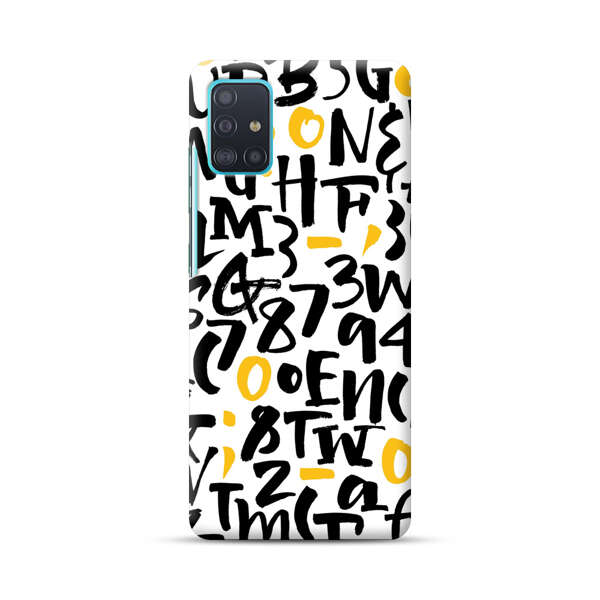 Abstract Typography Letter Number Pattern Samsung Galaxy A51 (4G) Hard Case