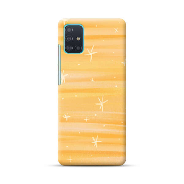 Bright Orange Star Pattern Samsung Galaxy A51 (4G) Hard Case