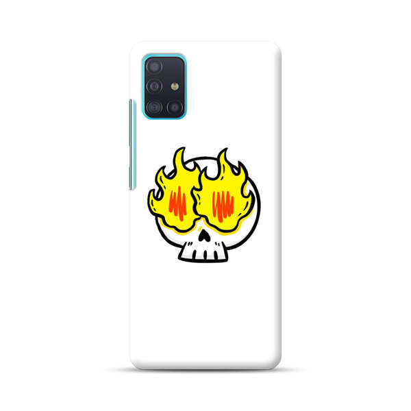 Cartoon Skull with Flames Samsung Galaxy A51 (4G) Hard Case