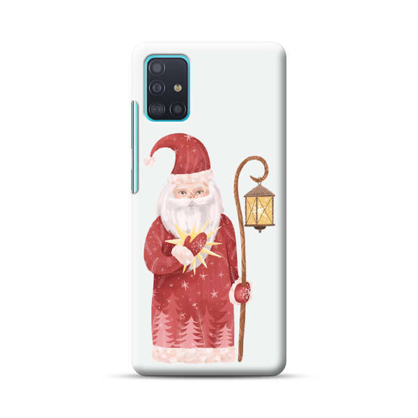 Charming Santa Claus Holding Glowing Heart and Lantern Samsung Galaxy A51 (4G) Hard Case