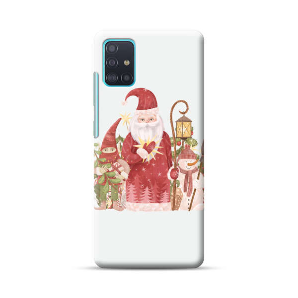 Christmas Santa Elf Snowman Festive Illustration Samsung Galaxy A51 (4G) Hard Case