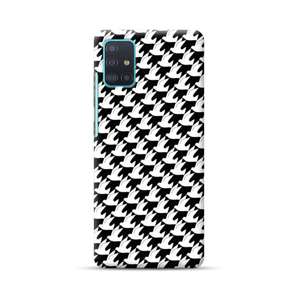 Classic Black and White Houndstooth Pattern Samsung Galaxy A51 (4G) Hard Case