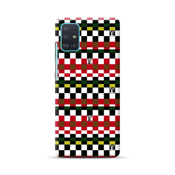 Colorful Checkerboard Stripes Pattern Samsung Galaxy A51 (4G) Hard Case