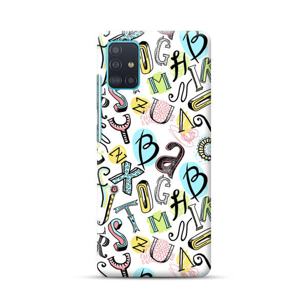 Colorful Scattered Alphabet Letters Pattern Samsung Galaxy A51 (4G) Hard Case