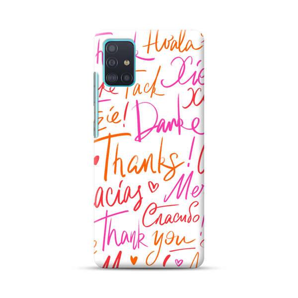 Colorful Thank You Multilingual Pattern Samsung Galaxy A51 (4G) Hard Case