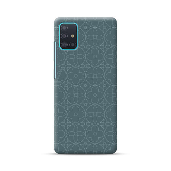 Elegant Blue Geometric Floral Pattern Samsung Galaxy A51 (4G) Hard Case