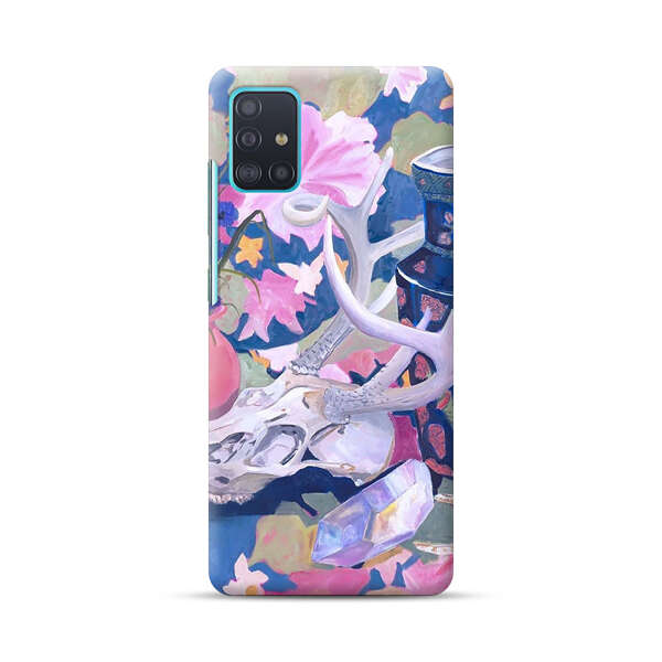 Floral Ornate Vases with Antlers Skull and Crystal Samsung Galaxy A51 (4G) Hard Case