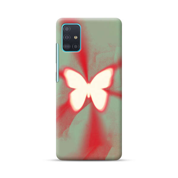 Glowing White Butterfly Abstract Radiant Design Samsung Galaxy A51 (4G) Hard Case