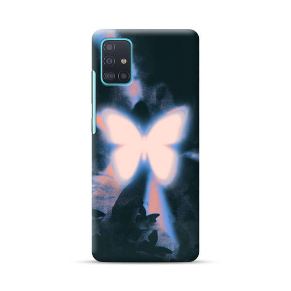 Glowing White Butterfly Samsung Galaxy A51 (4G) Hard Case