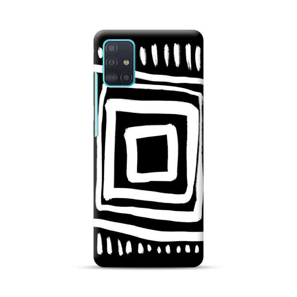 Minimalist Geometric Black and White Design Samsung Galaxy A51 (4G) Hard Case