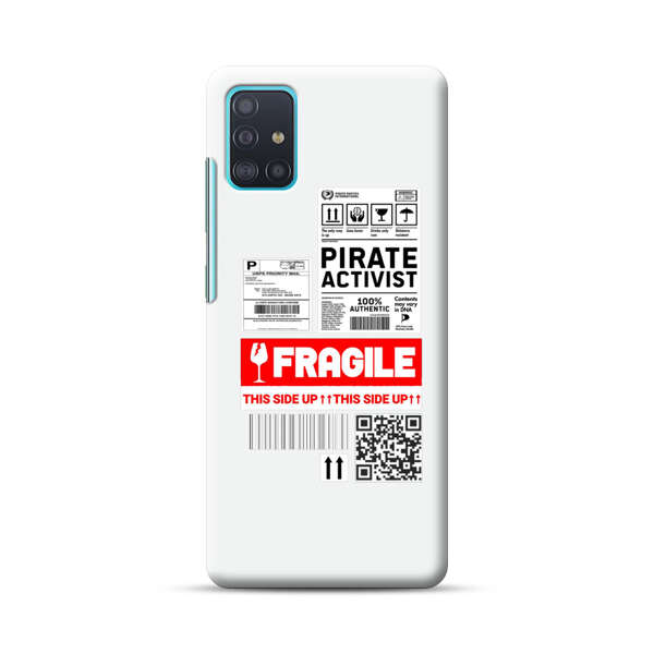 Pirate Activist Fragile Shipping Label Samsung Galaxy A51 (4G) Hard Case