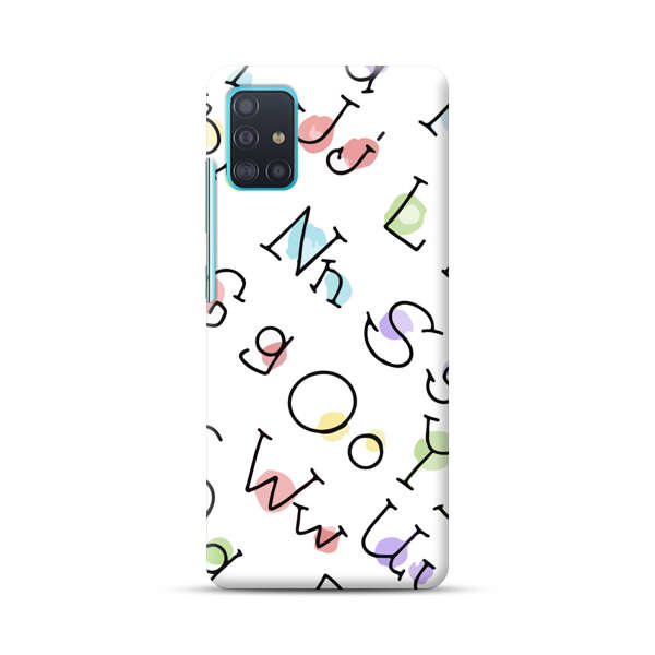 Playful Alphabet Pattern with Colorful Letters Samsung Galaxy A51 (4G) Hard Case