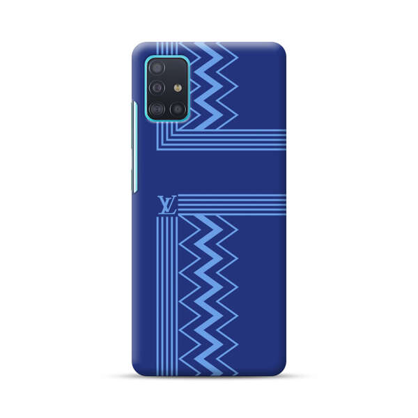 Stylish Geometric Zigzag Pattern in Blue Samsung Galaxy A51 (4G) Hard Case