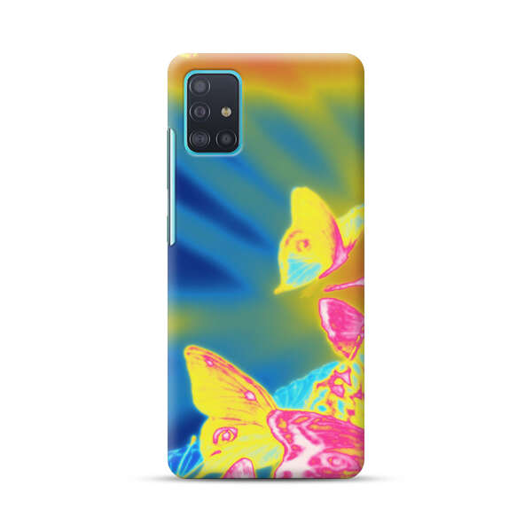 Vibrant Colorful Neon Butterflies Abstract Samsung Galaxy A51 (4G) Hard Case