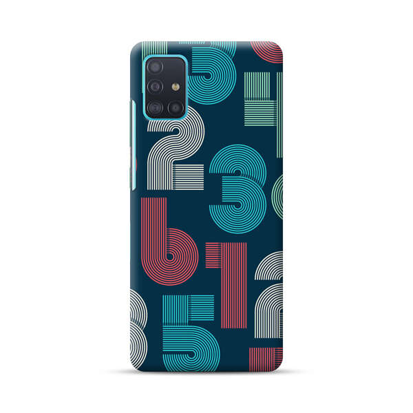 Vibrant Seamless Pattern of Colorful Stylized Numbers Samsung Galaxy A51 (4G) Hard Case