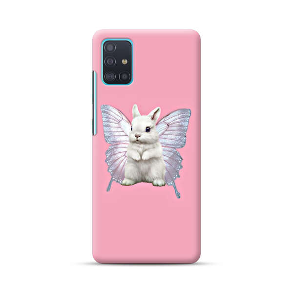 White Bunny with Butterfly Wings Samsung Galaxy A51 (4G) Hard Case