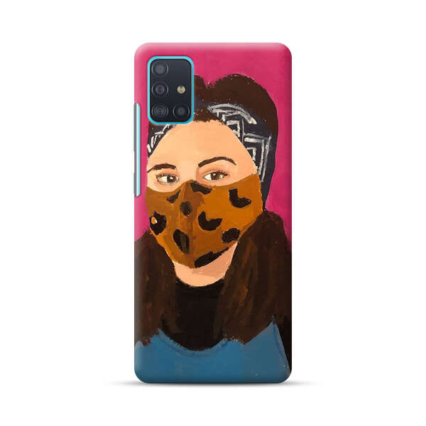 Woman Leopard Print Face Mask Samsung Galaxy A51 (4G) Hard Case