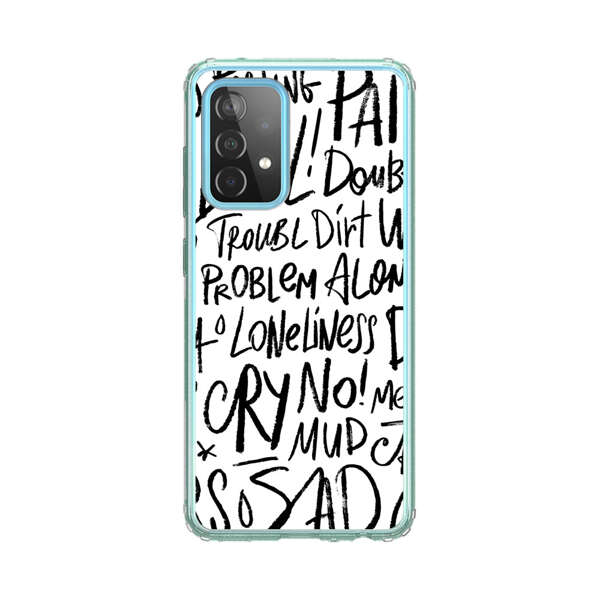 Black and White Negative Words Pattern Samsung Galaxy A52 (5G) Case