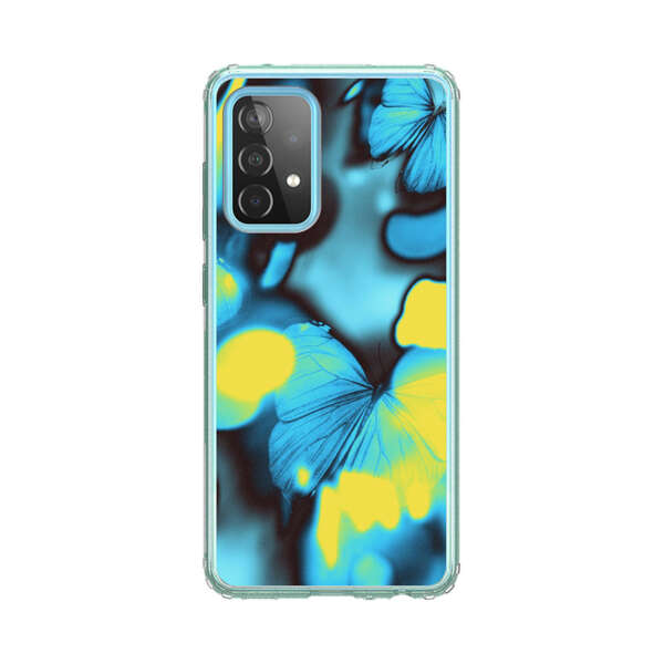 Blue Butterflies Glowing Abstract Background Samsung Galaxy A52 (5G) Case