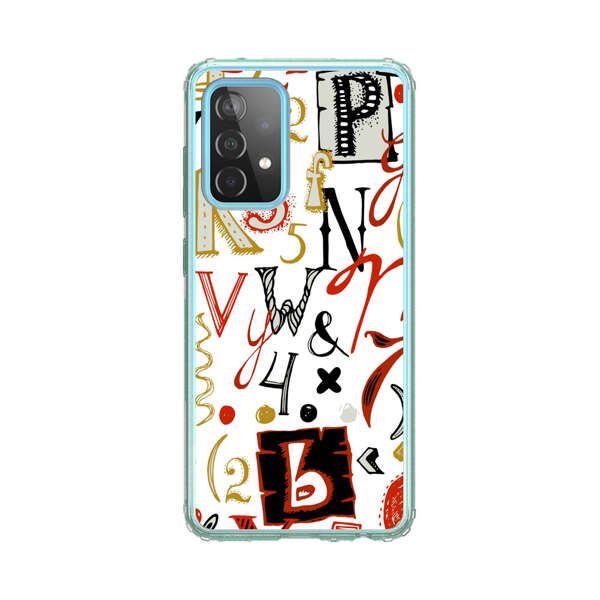 Colorful Hand Drawn Letters and Numbers Pattern Samsung Galaxy A52 (5G) Case