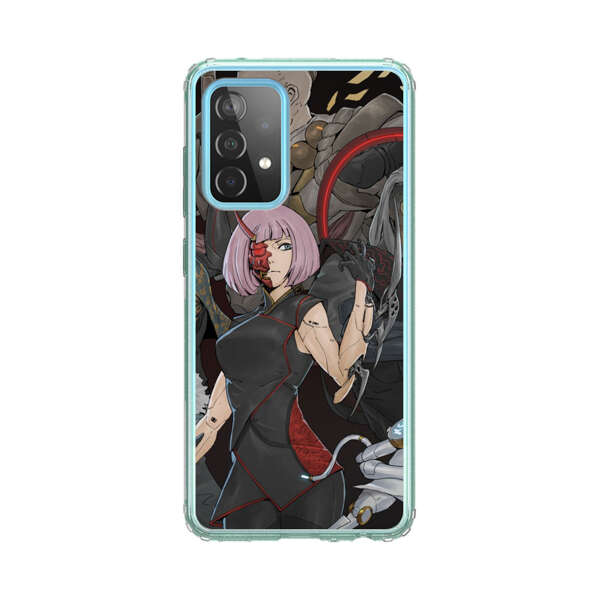Futuristic Cyberpunk Warriors and Robotic Cat in Dynamic Pose Samsung Galaxy A52 (5G) Case