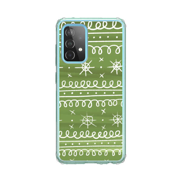 Green White Stars Loop Pattern Samsung Galaxy A52 (5G) Case