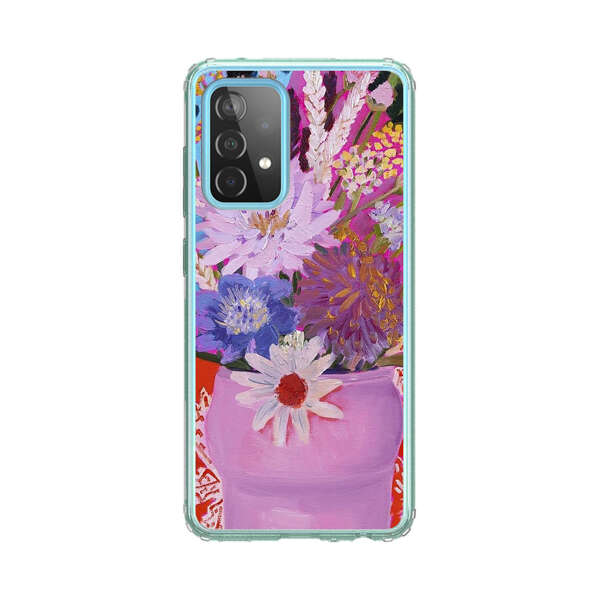 Vibrant Floral Bouquet in Pink Vase Samsung Galaxy A52 (5G) Case