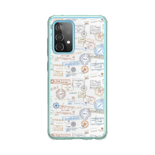Vintage Passport Stamps Pattern Samsung Galaxy A52 (5G) Case