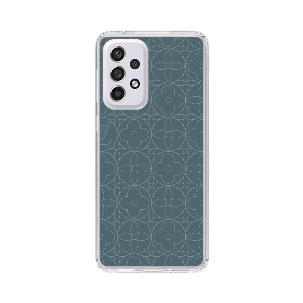 Elegant Blue Geometric Floral Pattern Samsung Galaxy A53 5G Case
