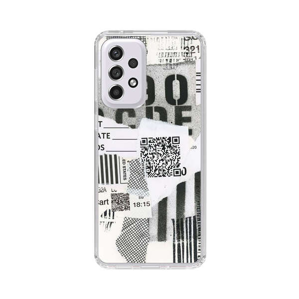 Abstract Collage Torn Paper Barcodes Samsung Galaxy A53 5G Case