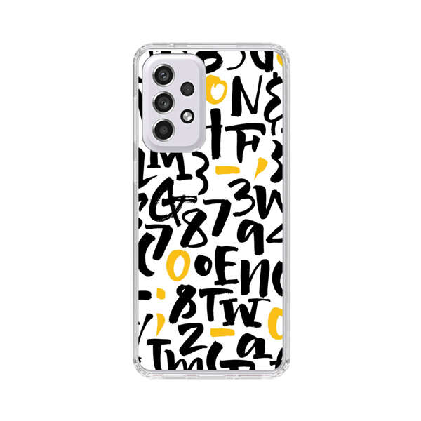 Abstract Typography Letter Number Pattern Samsung Galaxy A53 5G Case