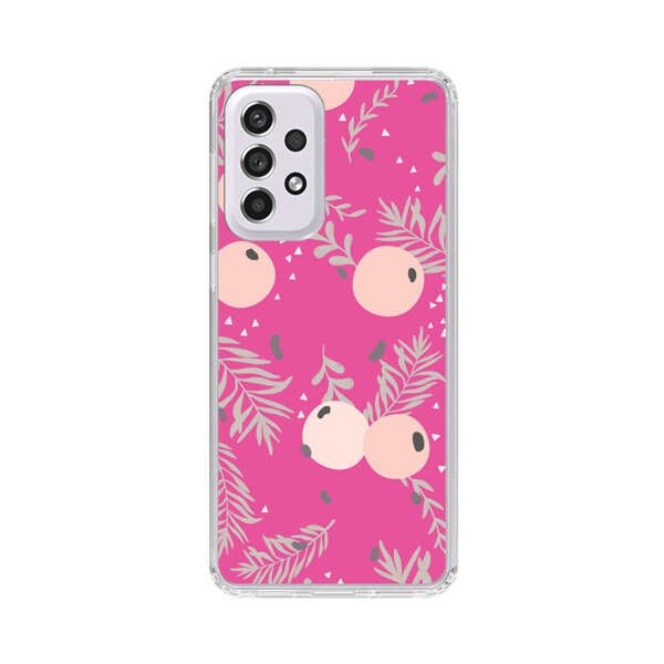 Berries Floral Pattern Pink Background Samsung Galaxy A53 5G Case