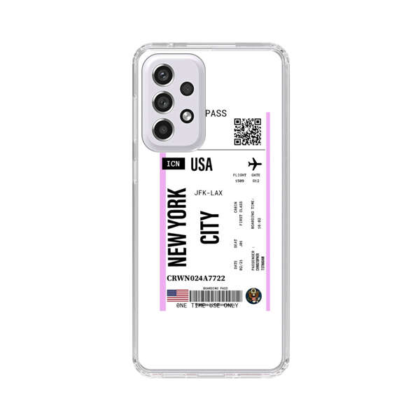 Boarding Pass New York City Flight Ticket Samsung Galaxy A53 5G Case