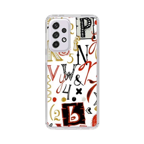 Colorful Hand Drawn Letters and Numbers Pattern Samsung Galaxy A53 5G Case