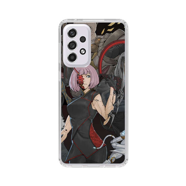Futuristic Cyberpunk Warriors and Robotic Cat in Dynamic Pose Samsung Galaxy A53 5G Case