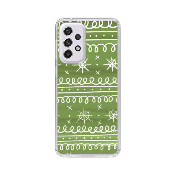 Green White Stars Loop Pattern Samsung Galaxy A53 5G Case