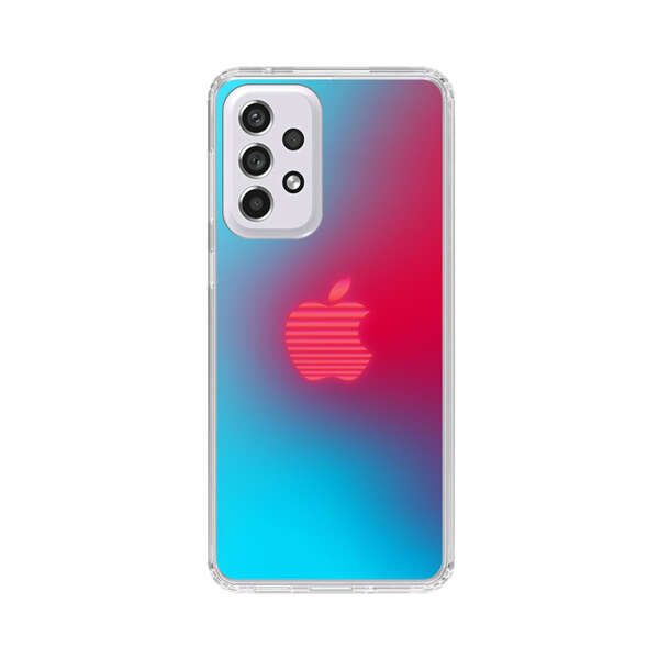 Neon Striped Apple Logo Gradient Background Samsung Galaxy A53 5G Case