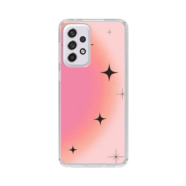 Pink Peach Gradient with Black Stars Samsung Galaxy A53 5G Case