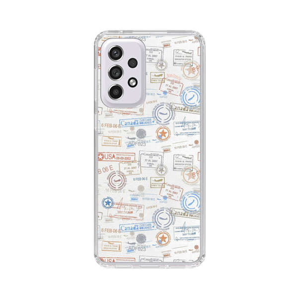 Vintage Passport Stamps Pattern Samsung Galaxy A53 5G Case