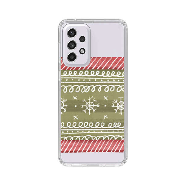 Winter Pattern with Snowflakes and Red Stripes Samsung Galaxy A53 5G Case