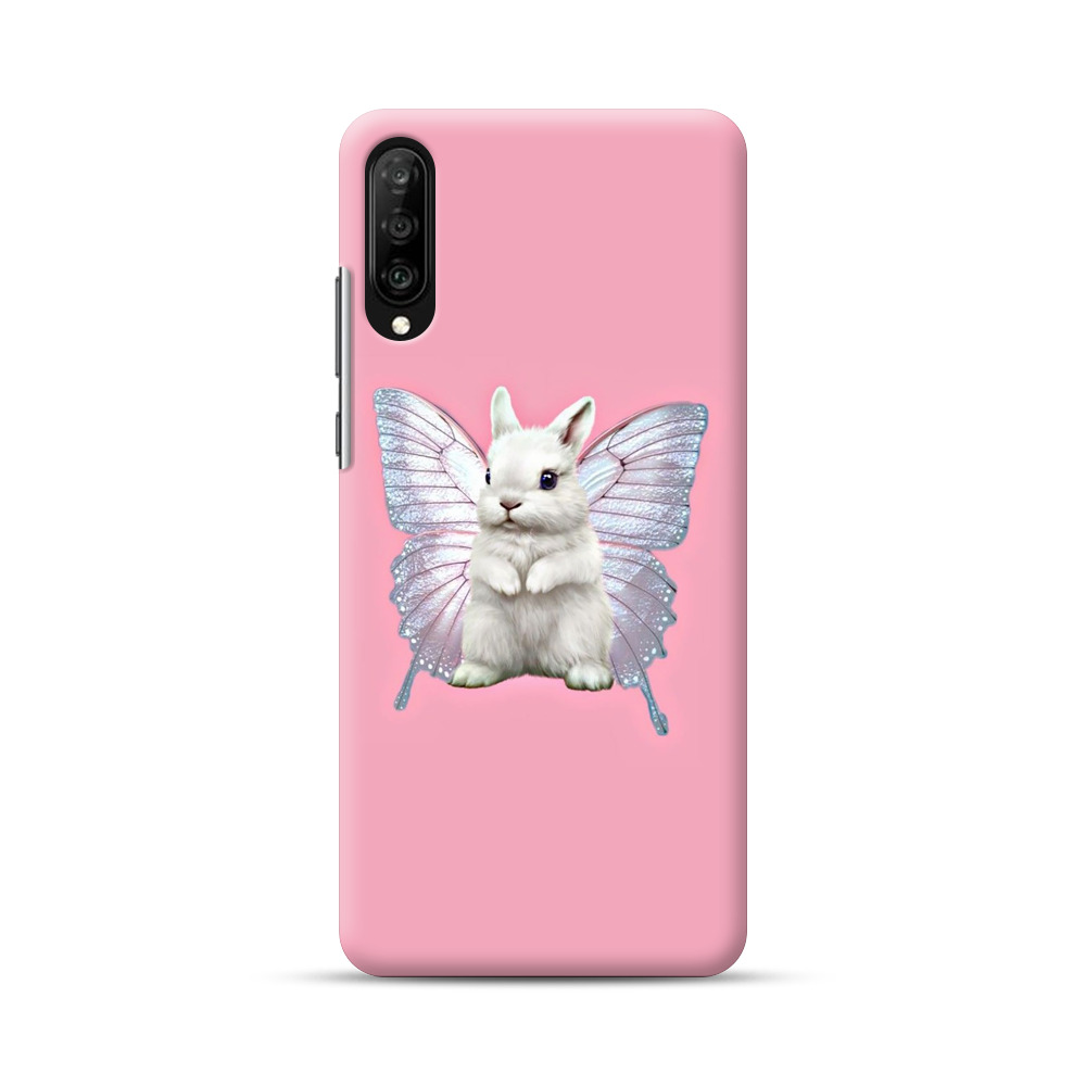 White Bunny with Butterfly Wings Samsung Galaxy A70 Hard Case
