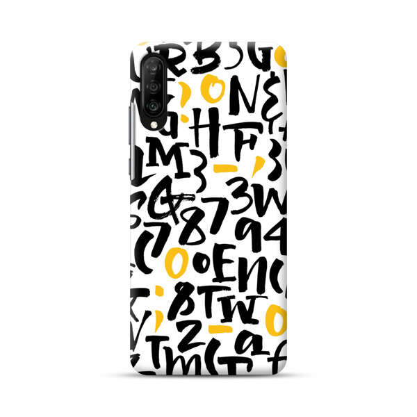 Abstract Typography Letter Number Pattern Samsung Galaxy A70 Hard Case
