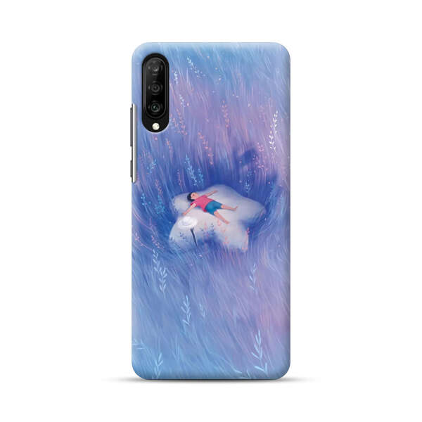 Child Relaxing in Dreamy Field Samsung Galaxy A70 Hard Case