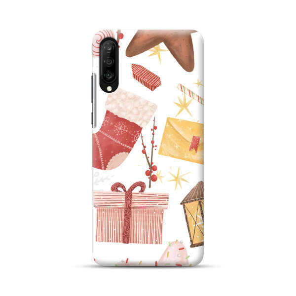Christmas Festive Pattern with Gingerbread and Gifts Samsung Galaxy A70 Hard Case