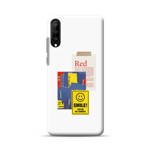 Collage Torn Paper Smiley Face Yellow Sign Samsung Galaxy A70 Hard Case