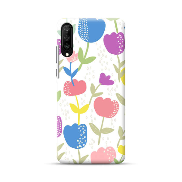 Colorful Tulip Floral Pattern Samsung Galaxy A70 Hard Case