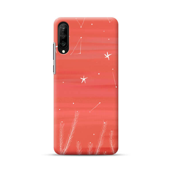 Coral Night Sky with Stars and Plants Samsung Galaxy A70 Hard Case