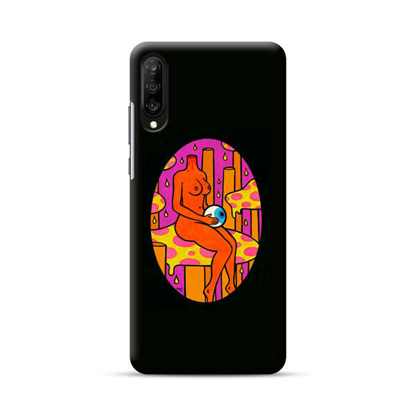 Faceless Nude Figure Holding Sphere Abstract Art Samsung Galaxy A70 Hard Case