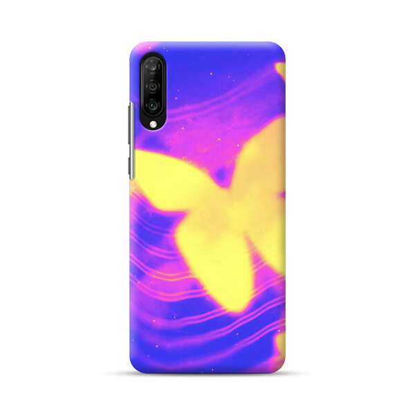 Glowing Purple and Yellow Butterflies Samsung Galaxy A70 Hard Case
